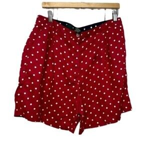 Ralph Lauren Vintage Red & White Polka Dot Linen Shorts Size 16